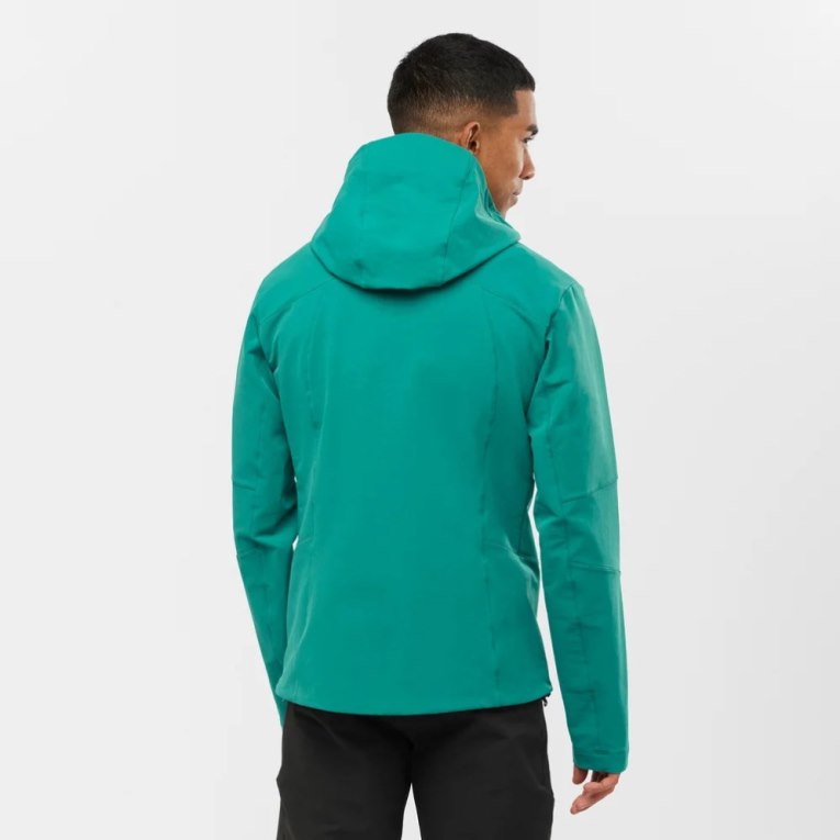 Pánské Bundy Salomon Outpeak Softshell Full Zip Tyrkysové | CZ 94EJKWM